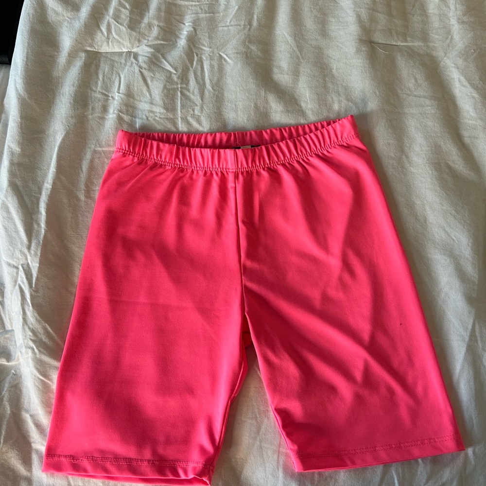 PS/LA Neon Pink Biker Shorts
